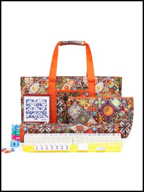 Other - Complete American Mahjong Set with Melamine Tiles, Racks, and Carrying Bag